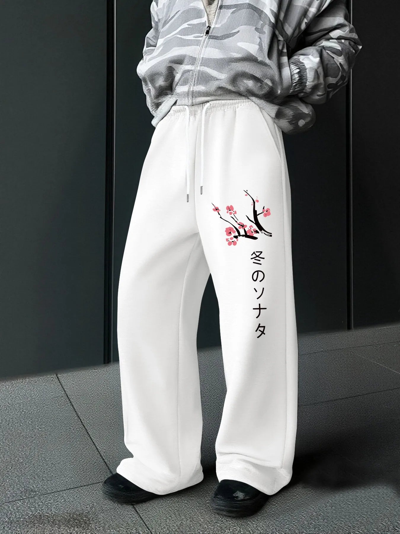 Japanese Dragon Print Wide Leg Casual Pants for Men and Women Tokyo Hanzi Street Wear Harajuku 3D Loose Casual Pants