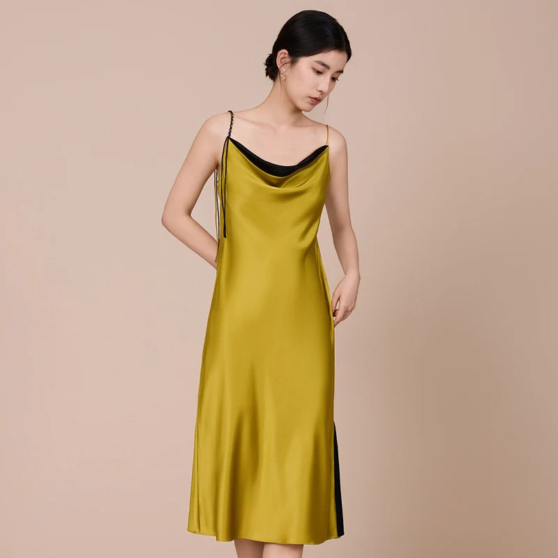 Satin Ruffle Slip Dress
