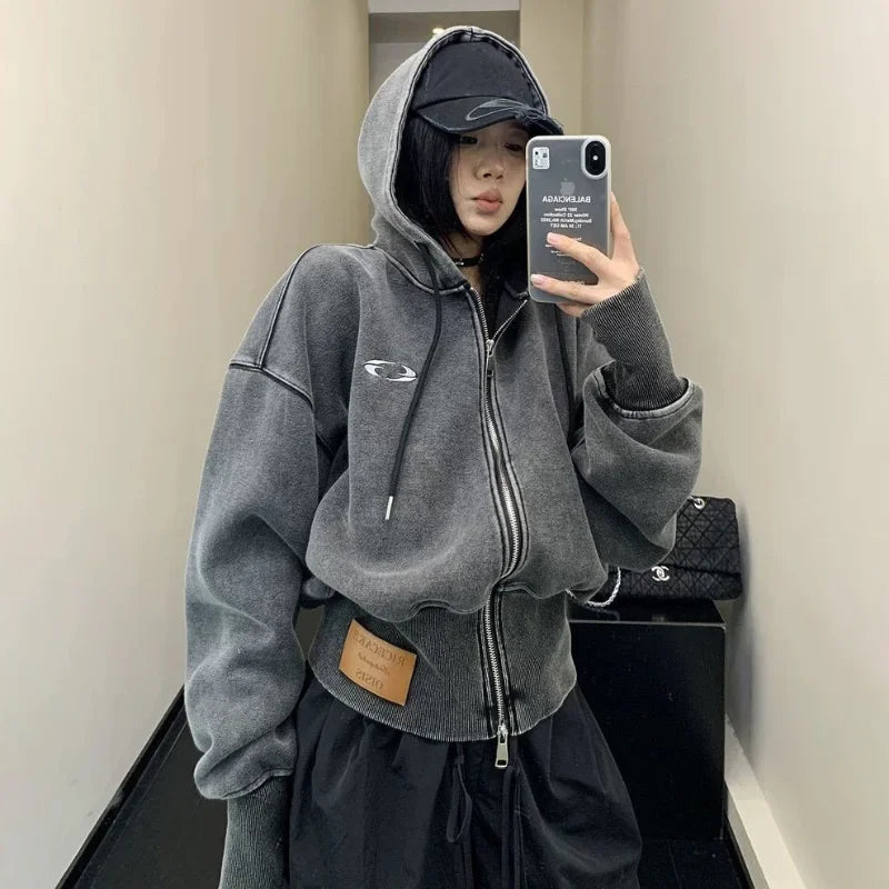 Vintage Washed Zip Hoodie