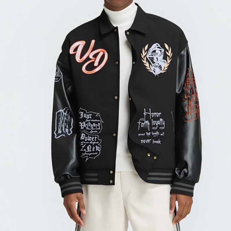 Embroidered Baseball Bomber Jacket