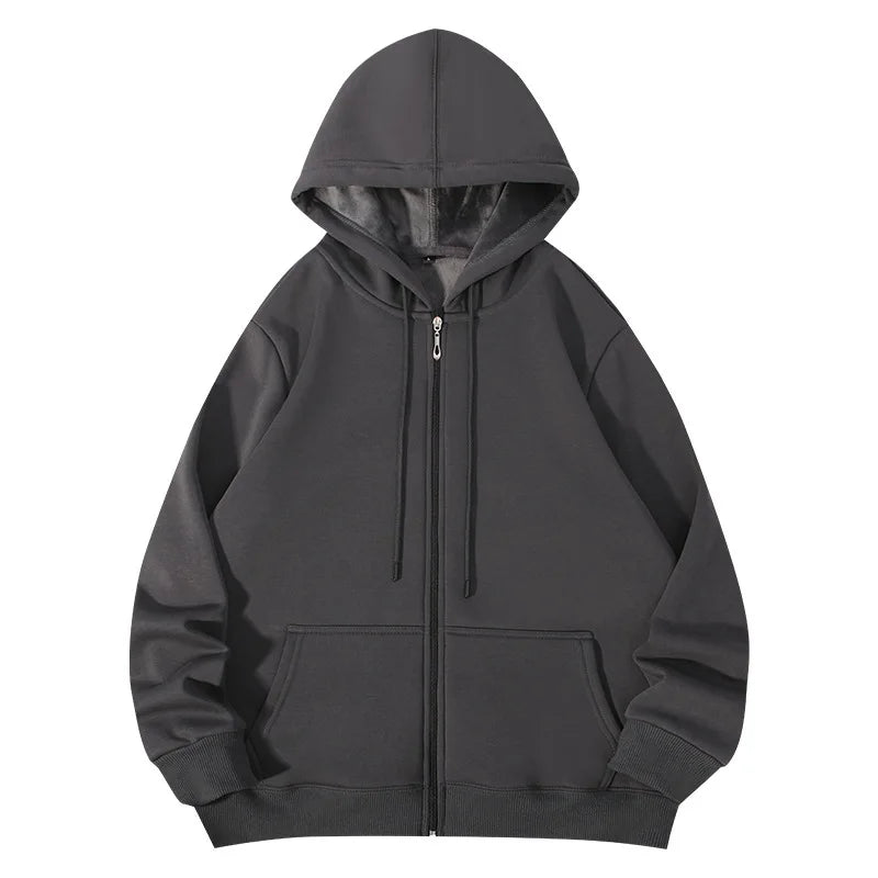 Black Oversized Zip Hoodie