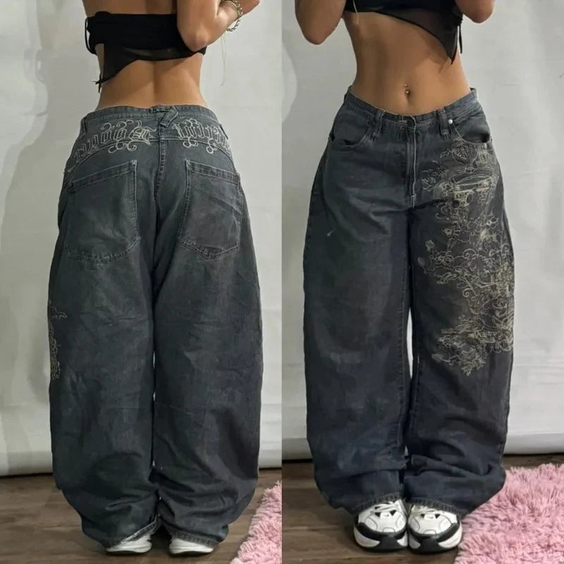 Washed Multi-Pocket Baggy Jeans