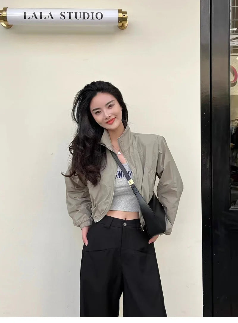 Vintage Cropped Windbreaker Jacket