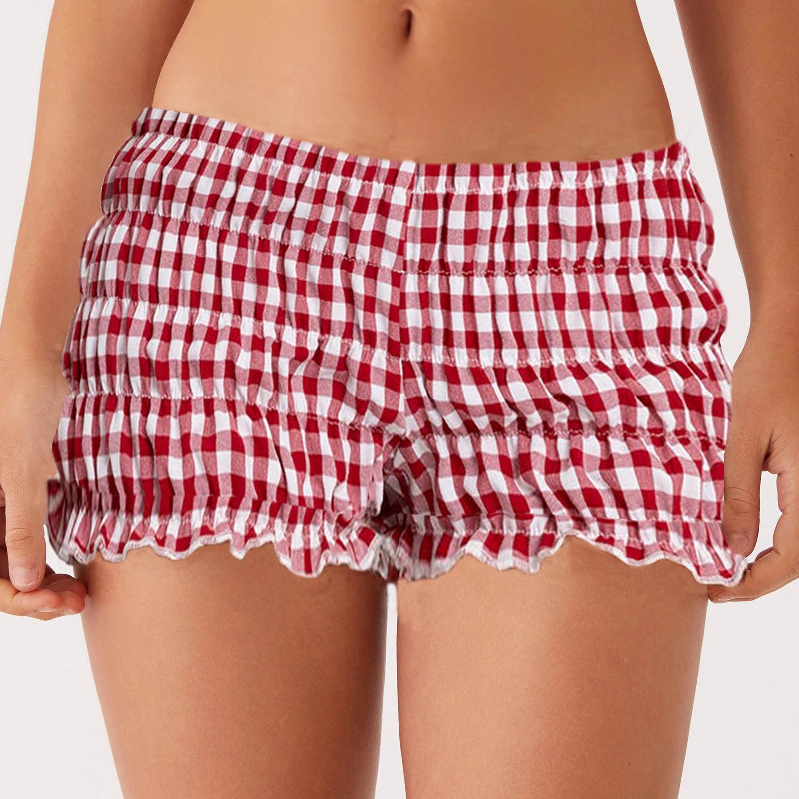Ruffle Plaid Sleep Bottoms