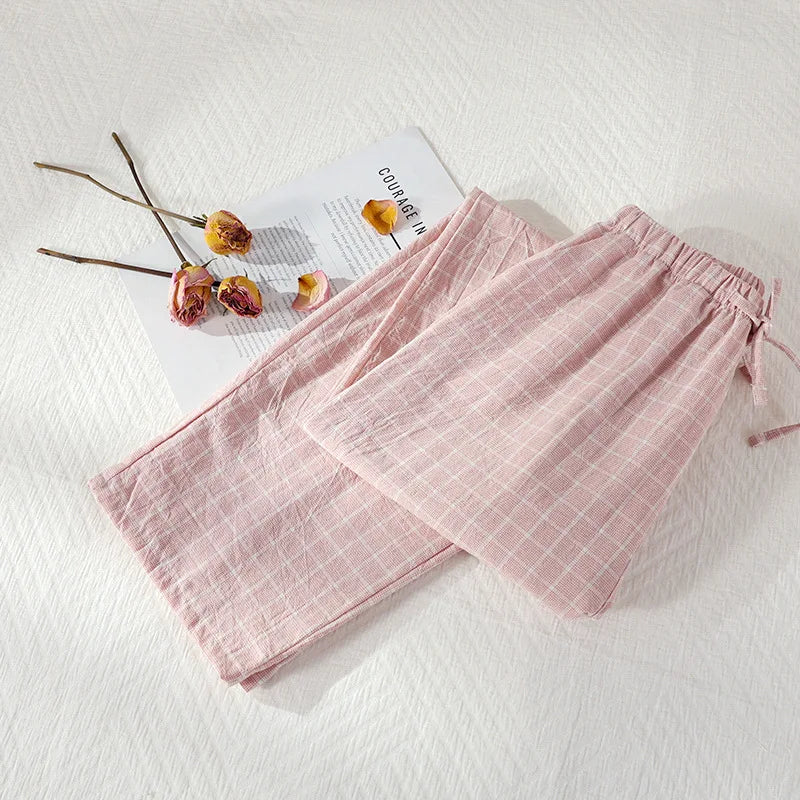 Plaid Cotton Pajama Pants