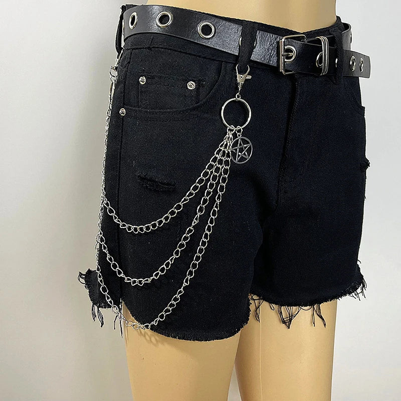 Punk Skull Chain Keychain
