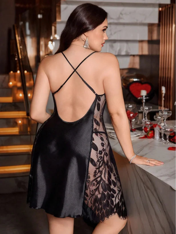Floral Lace Nightgown Set
