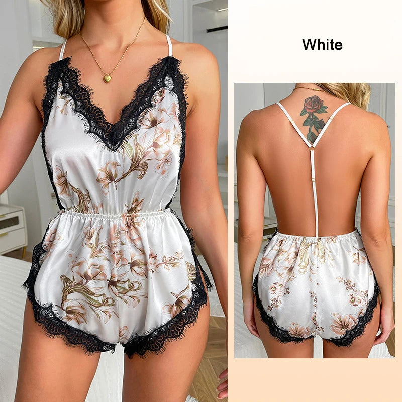 V-Neck One-Piece Pajama