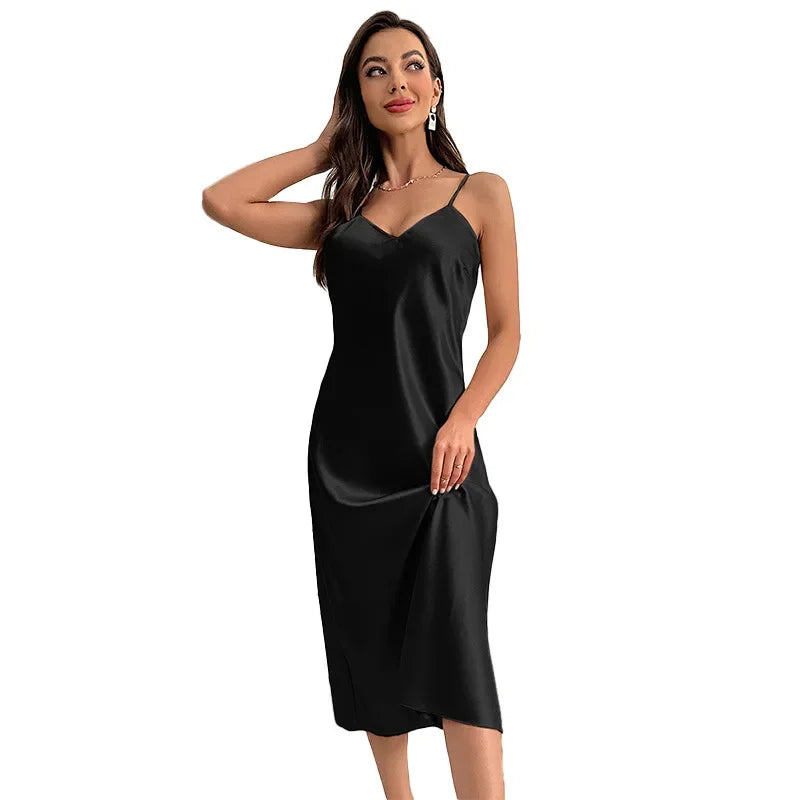 Long Satin Halter Nightdress