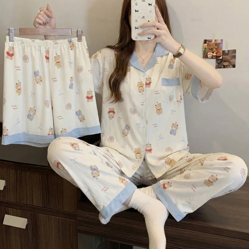 Lace Trim Pajama Set