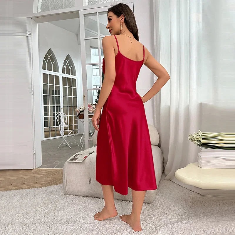 Long Satin Halter Nightdress