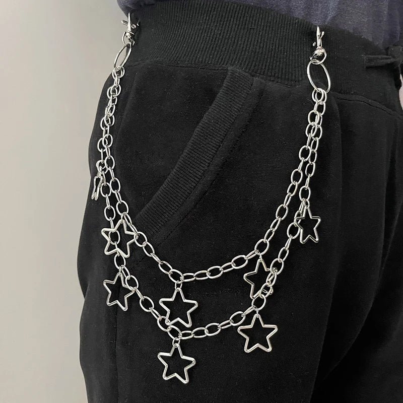 Punk Skull Chain Keychain