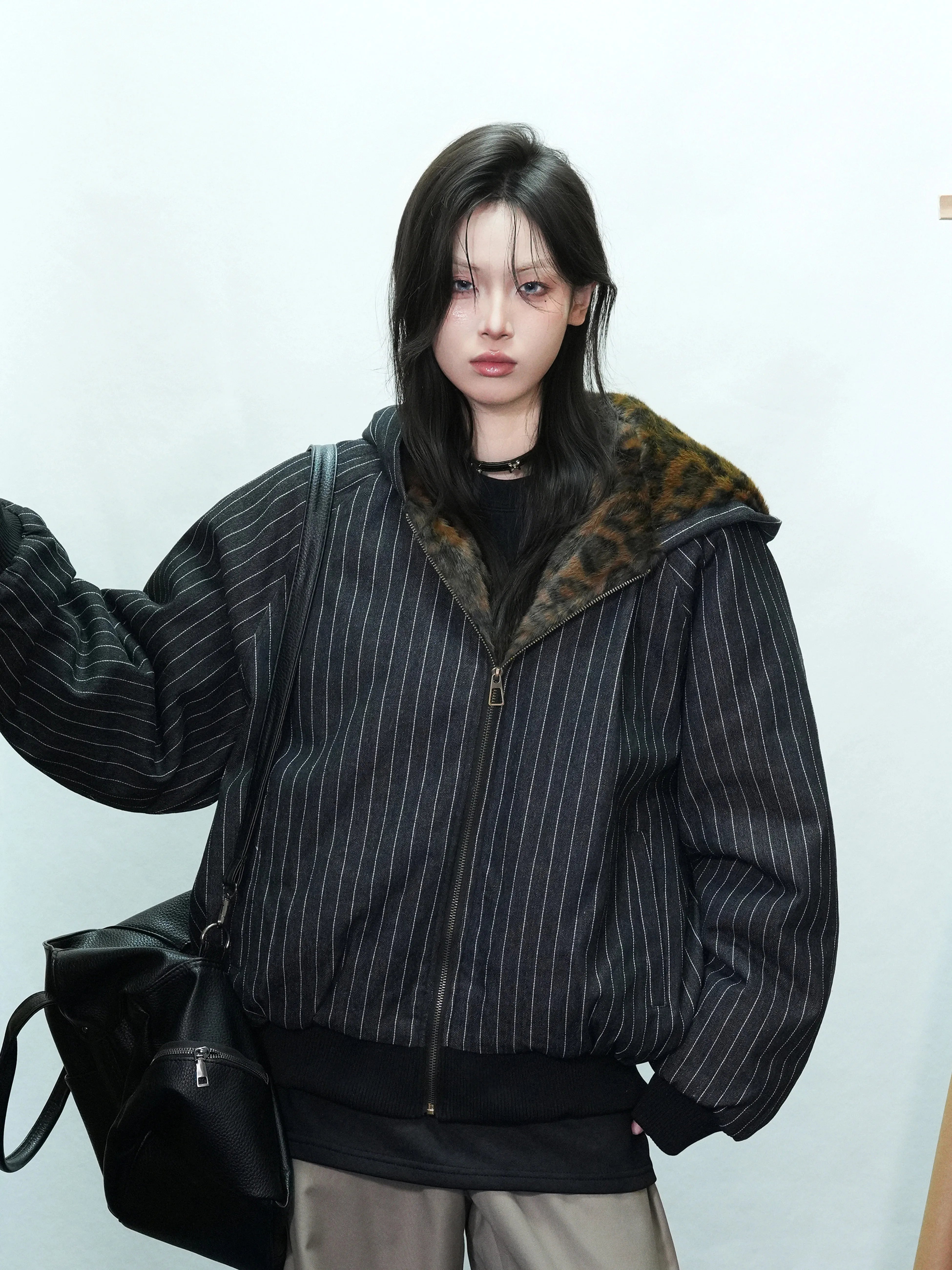 Retro Faux Fur Hoodie Jacket