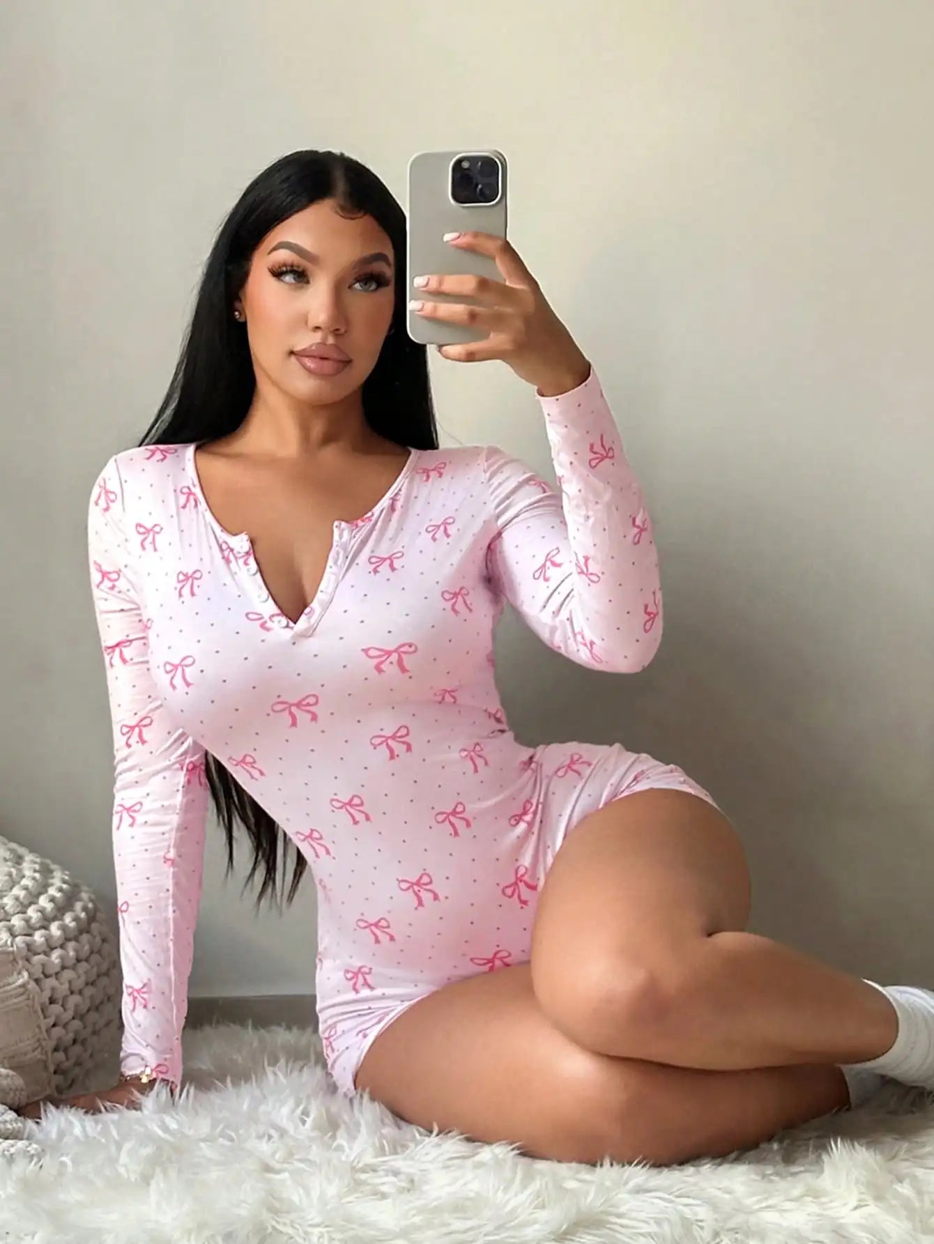 Pink Polka Dot Pajama Set