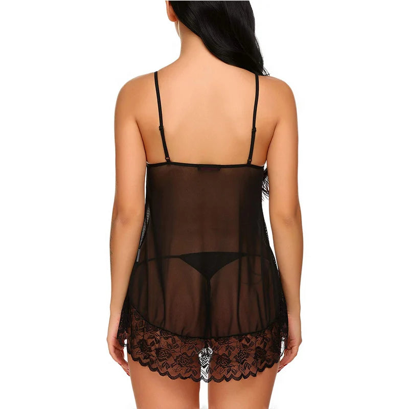 Black White Lace Nightgown