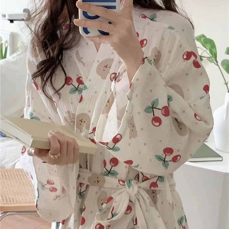 Cherry Bear Morning Robe