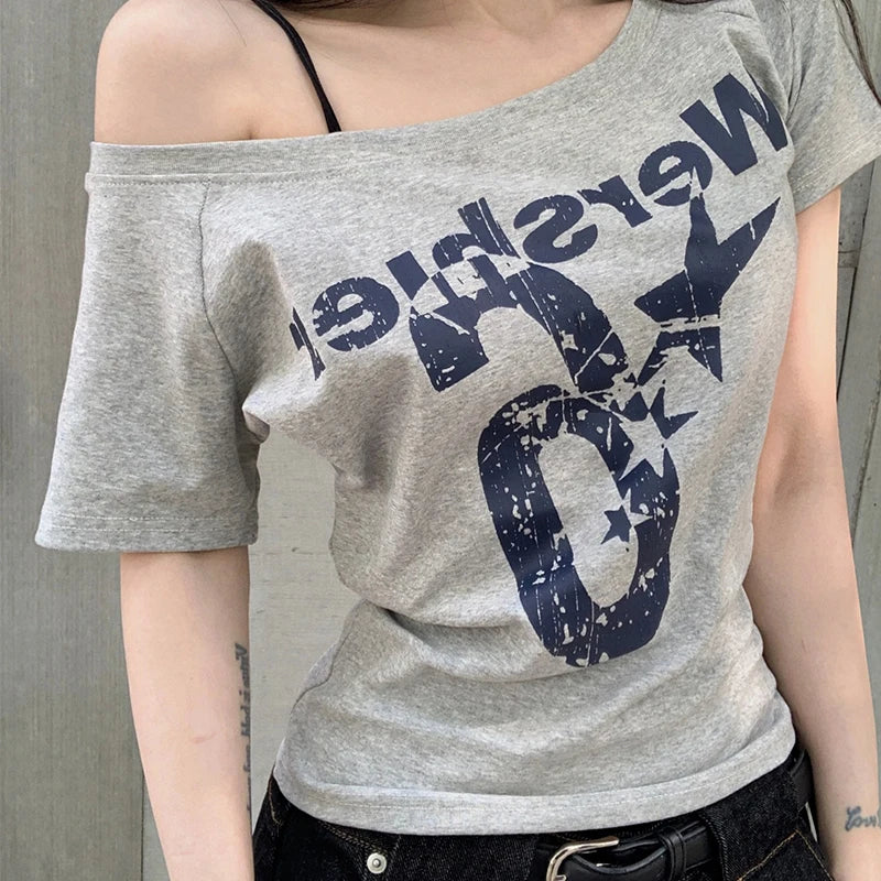 Letter Print Slim Tee