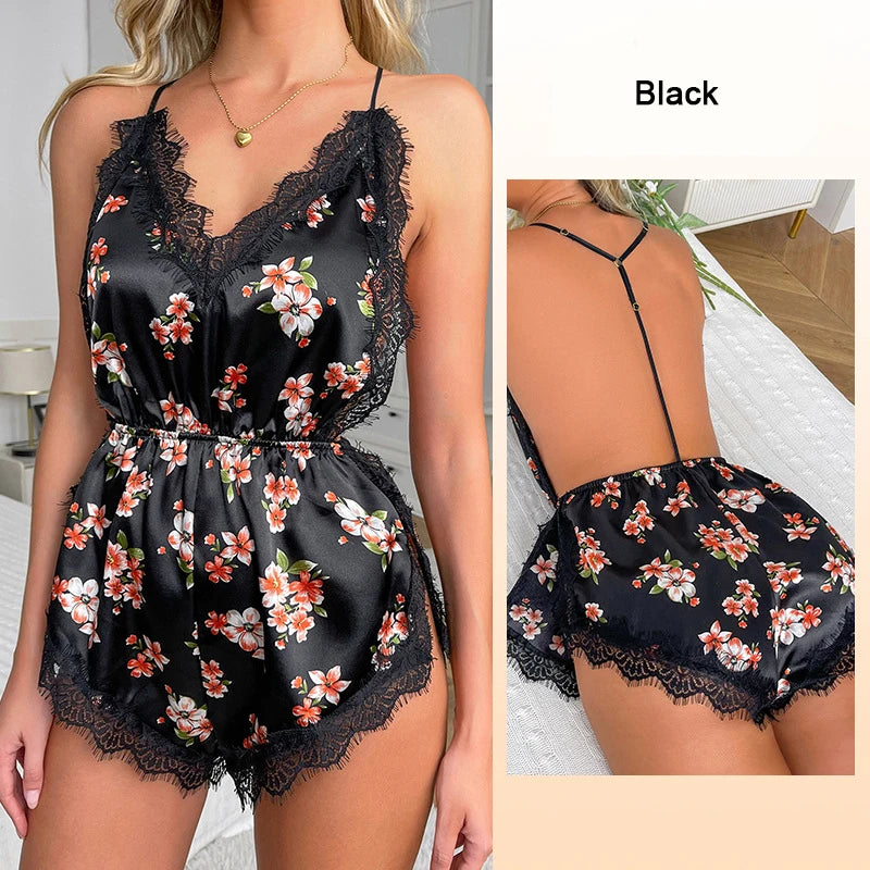 V-Neck One-Piece Pajama