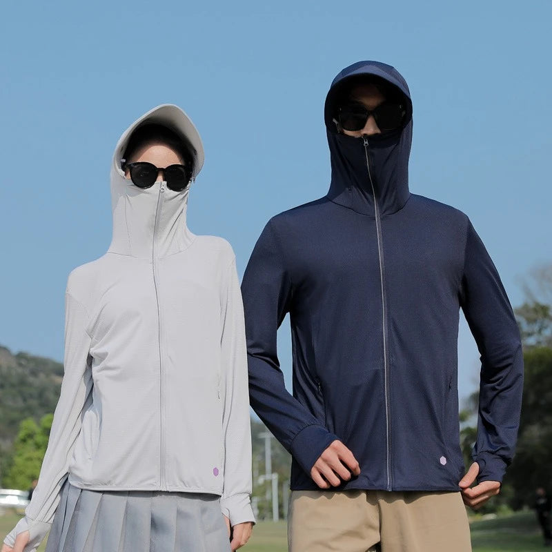 Outdoor UPF 50+ Men Women Hiking Sunscreen Jackets Summer Sun Protection Quick Dry Coat Unisex Camping Trekking Climbing Clothes