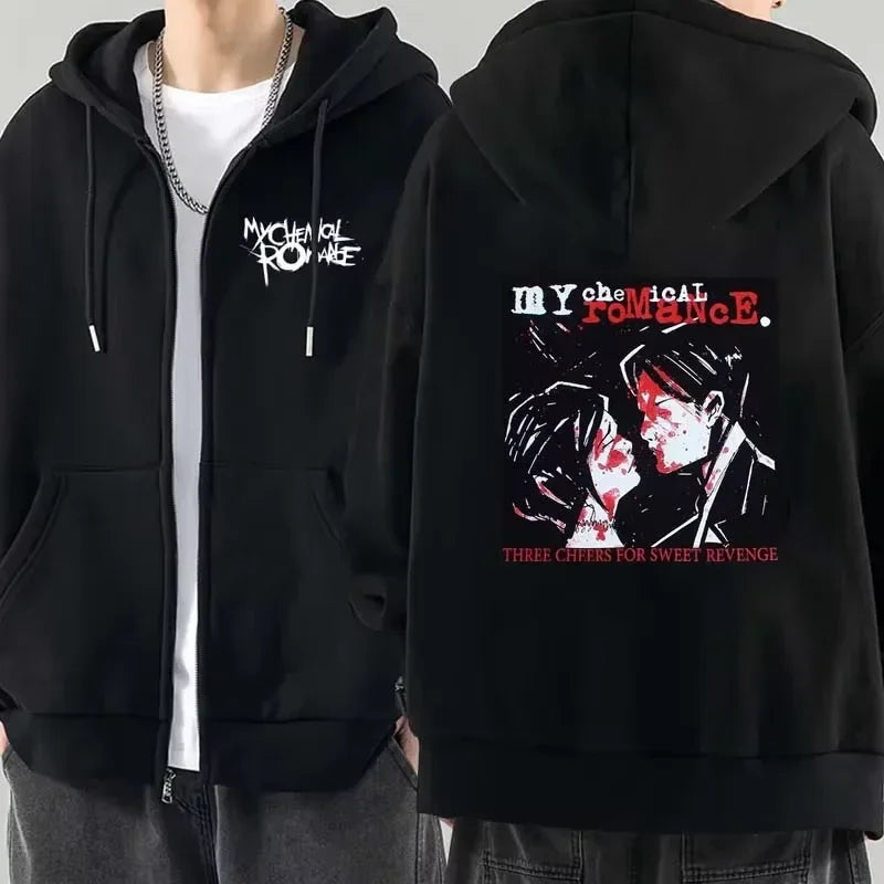 My Chemical Romance Mcr Dead Zipper Hoodie Men Women Casual Loose Fashion Zipper Sweatshirt Men's Fashion Long Sleeves Tops