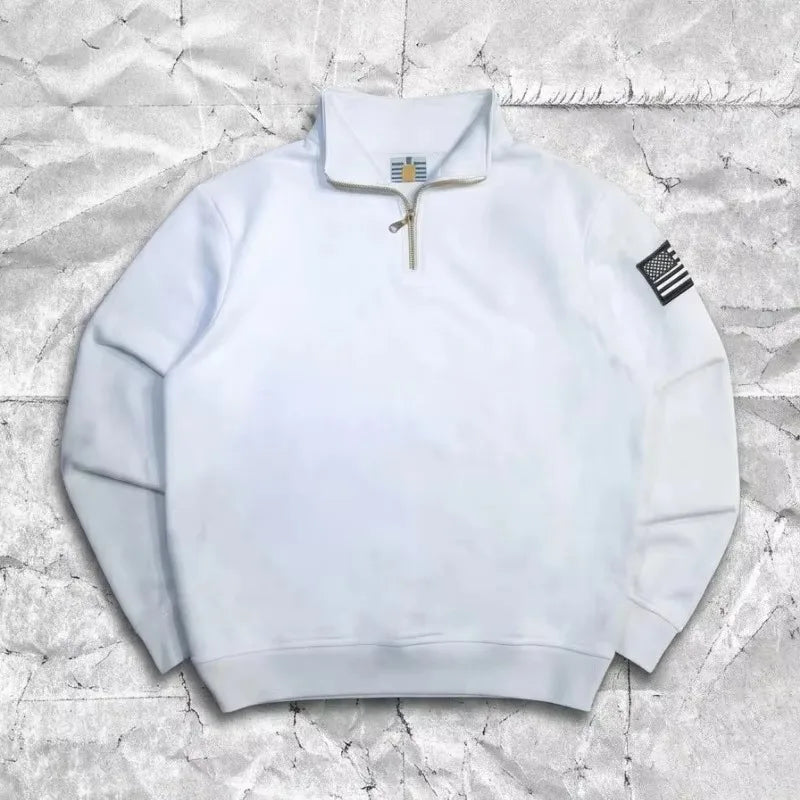 Y2K Quarter-Zip Embroidered Hoodie