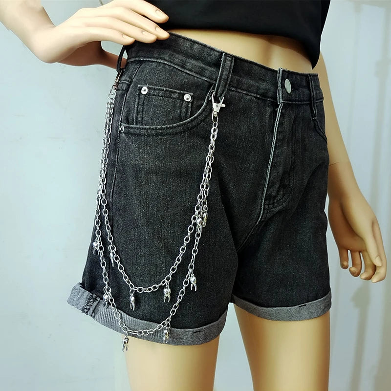 Punk Skull Chain Keychain