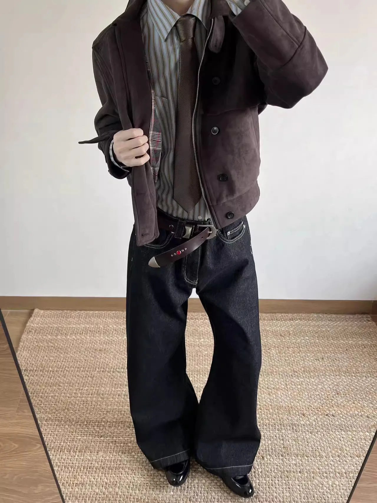 Brown Faux Suede Jacket