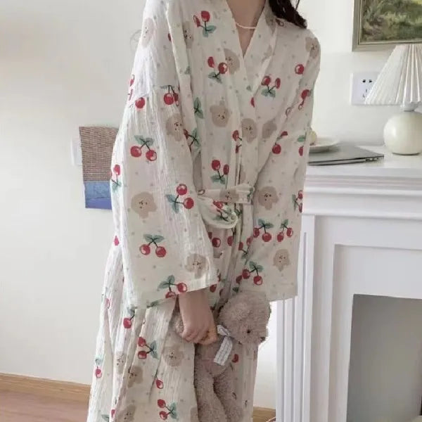 Cherry Bear Morning Robe
