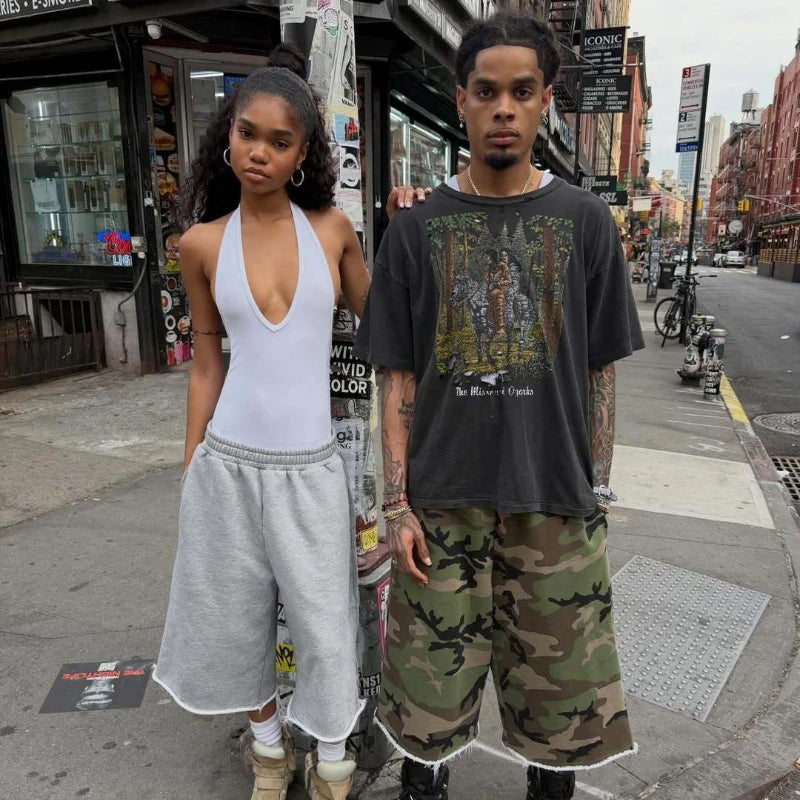 Camo Capri Cargo Shorts