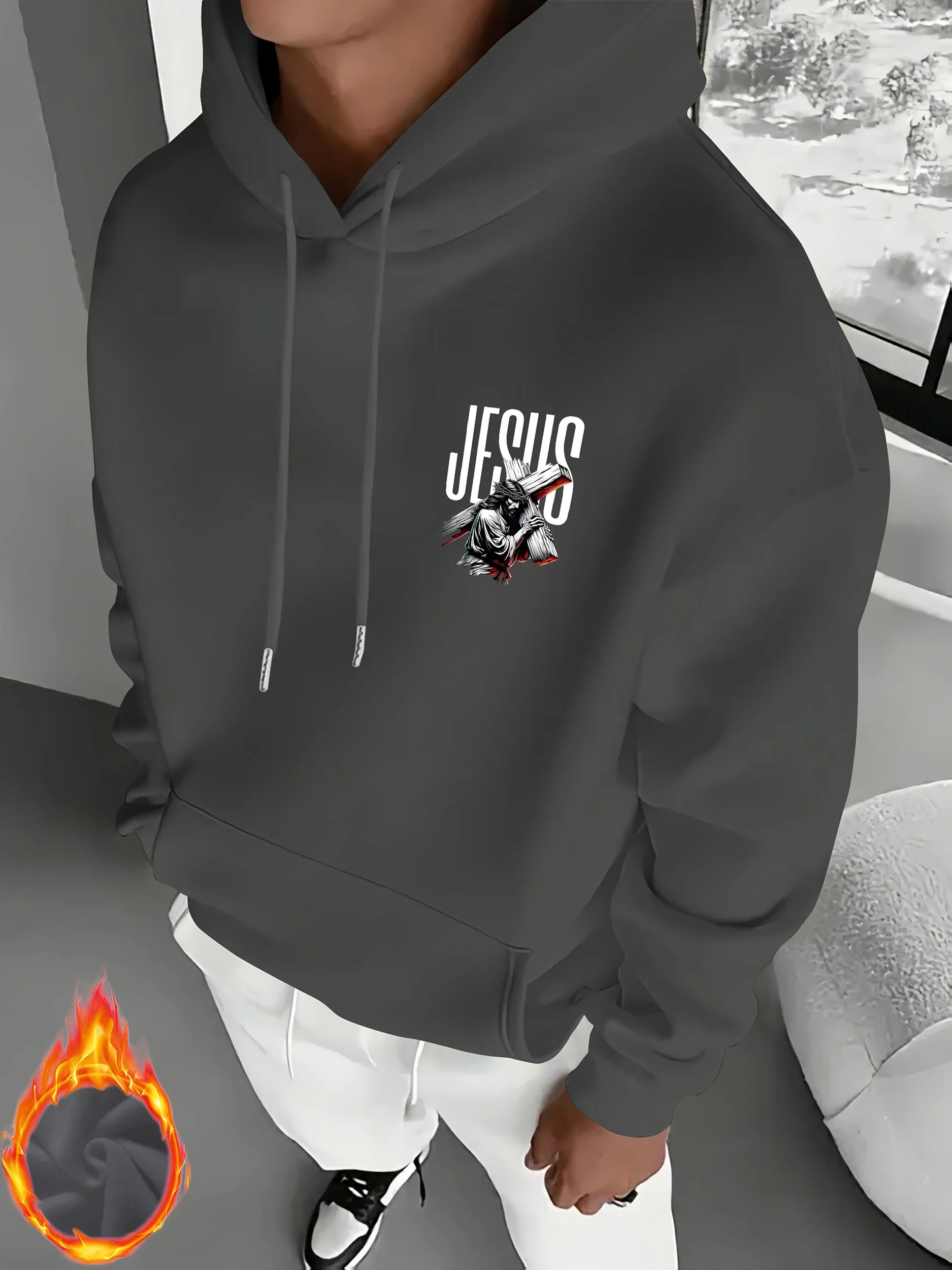 Jesus Graphic Hooded Sweatshirt