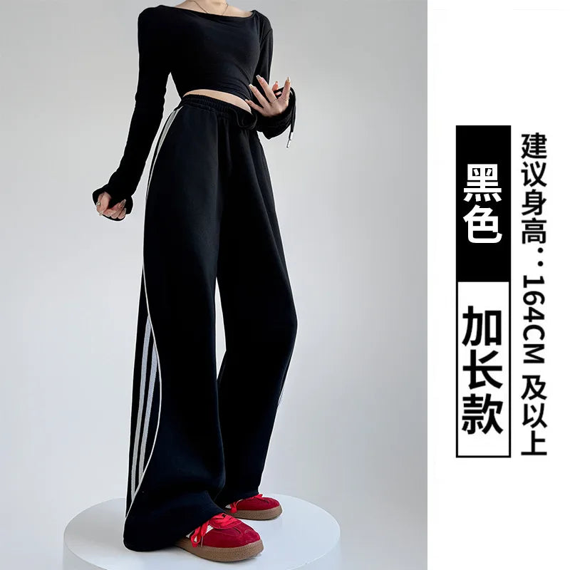 Striped Wide-Leg Sweatpants