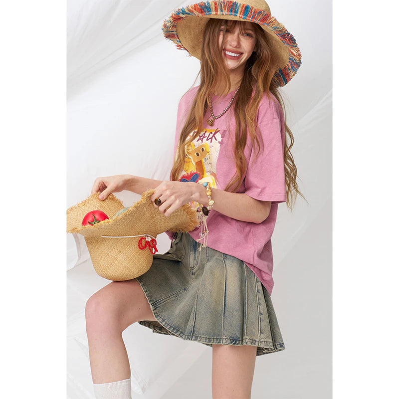 Pony Print Washed Tee