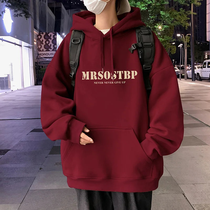 Oversized Letter Print Hoodie