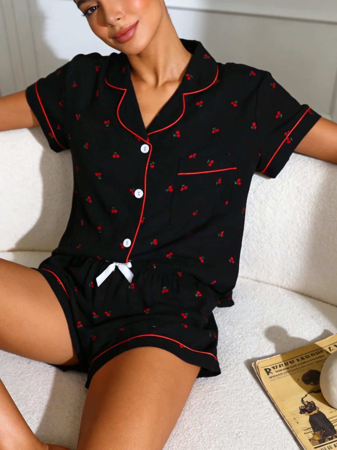 Floral Ruffle Pajama Set