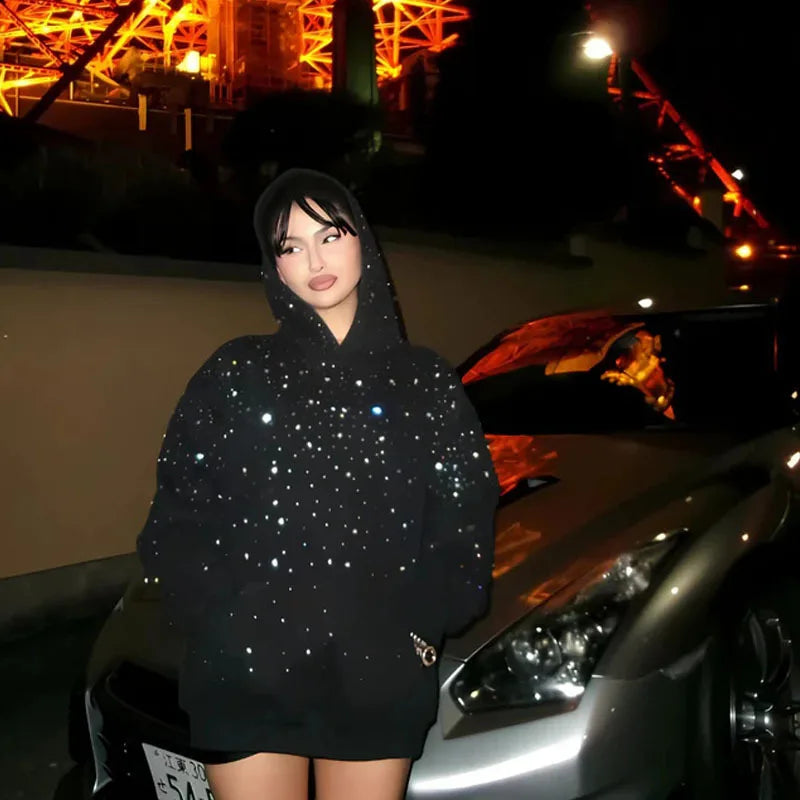 Diamond Print Pullover Hoodie