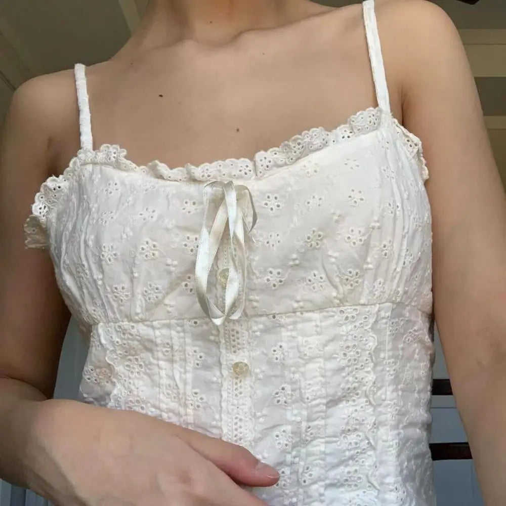 White Lace Bow Camisole