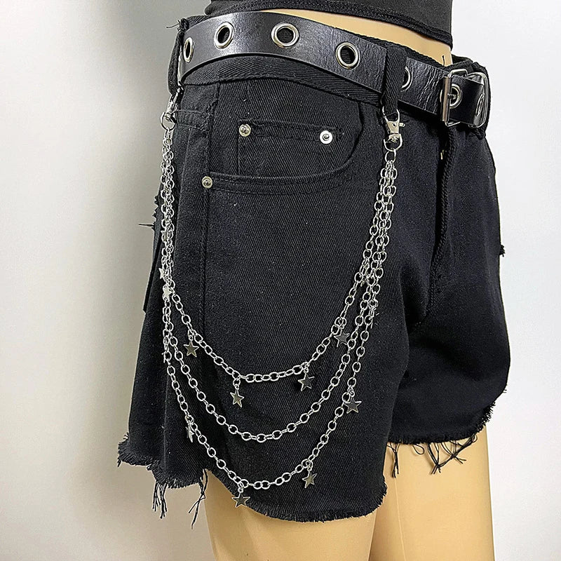 Punk Skull Chain Keychain