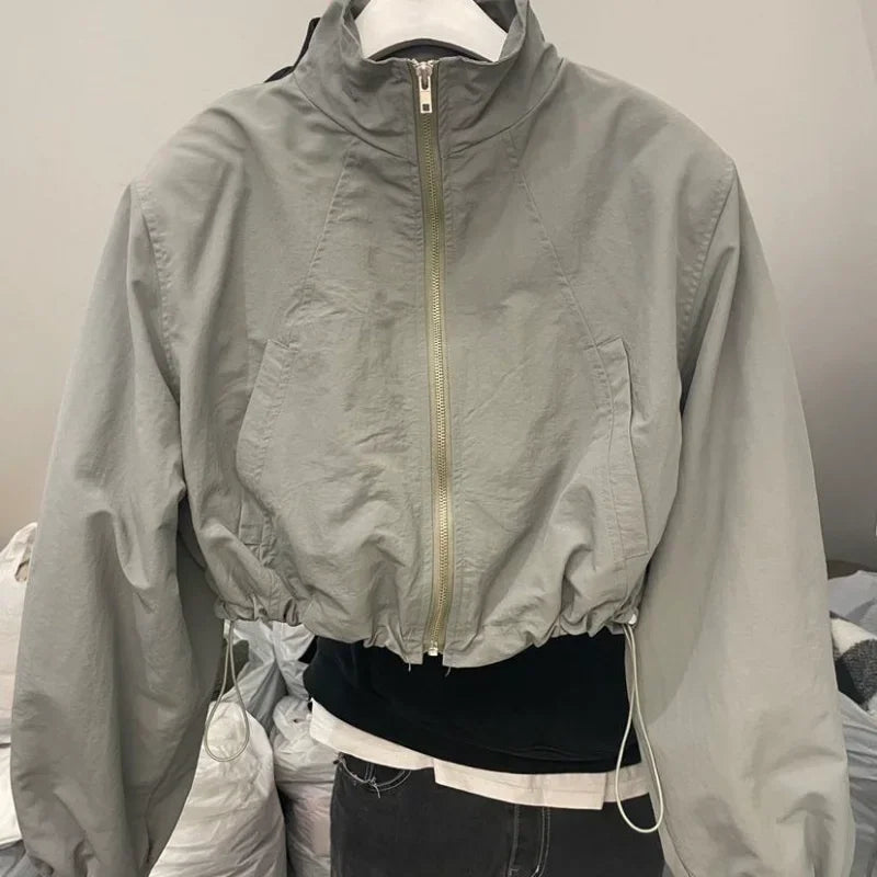 Vintage Cropped Windbreaker Jacket