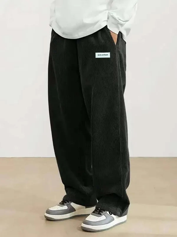 Corduroy Multi-Pocket Straight Pants