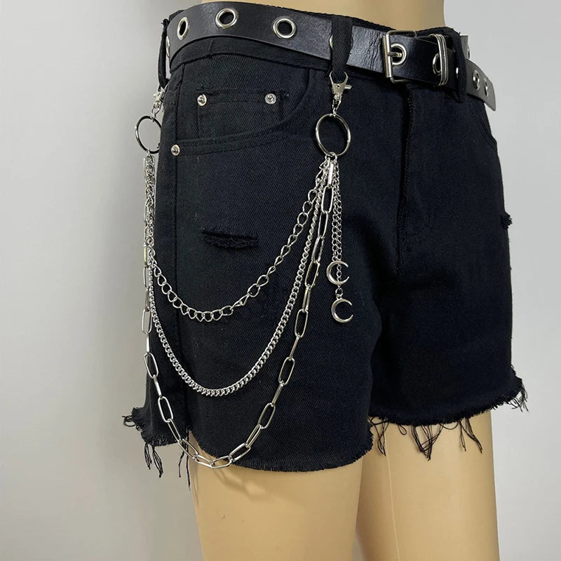 Punk Skull Chain Keychain