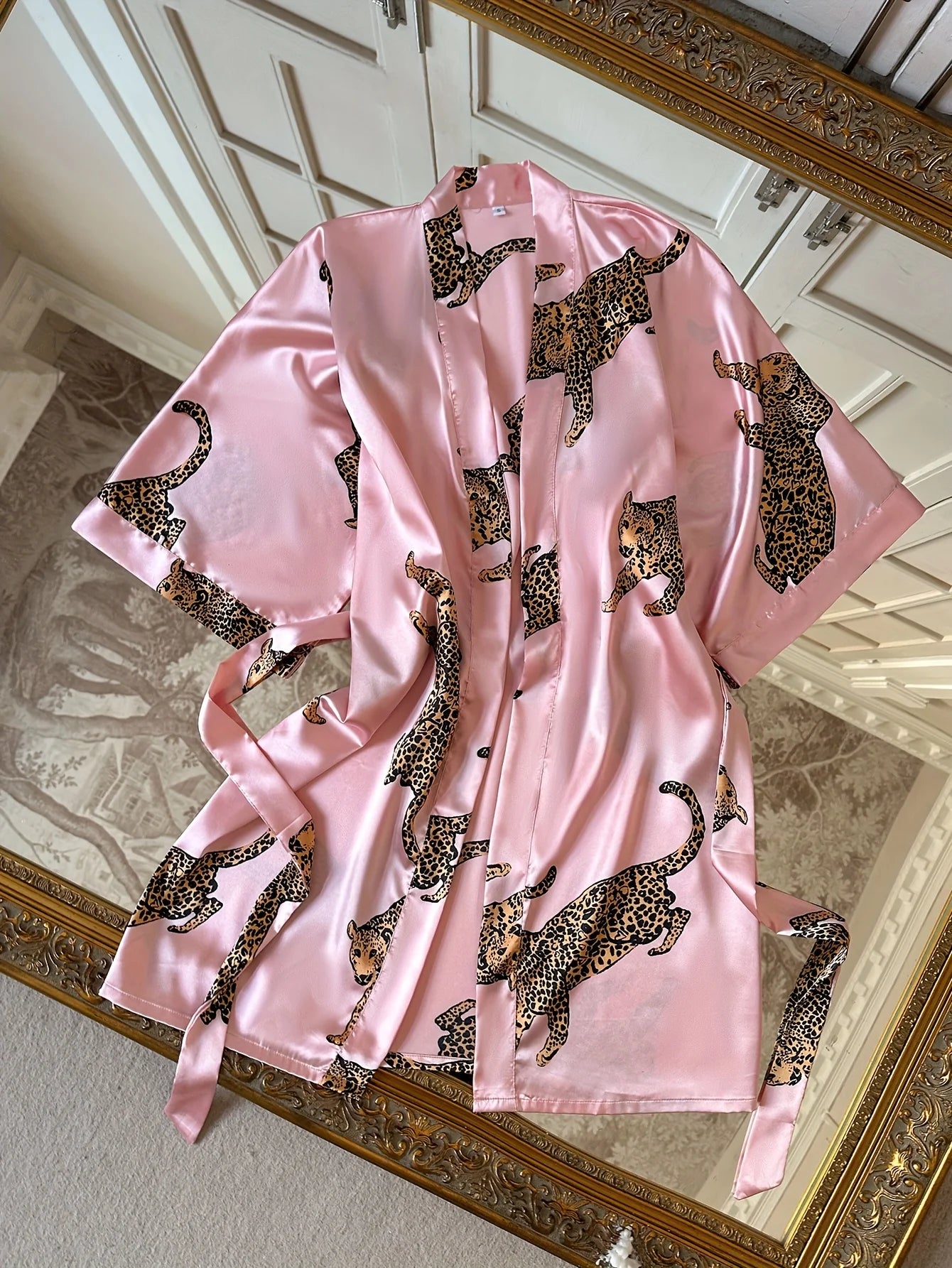 Floral Satin Kimono Robe