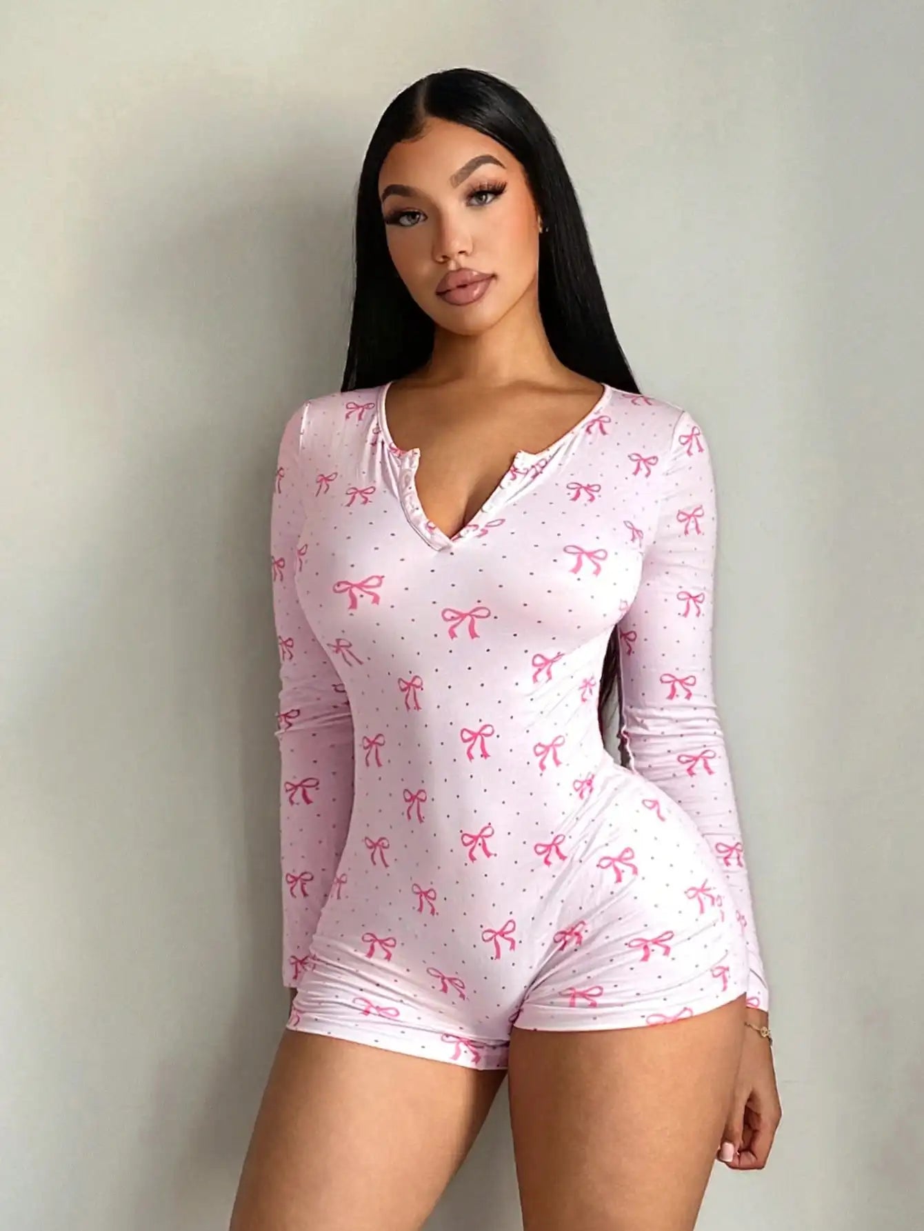 Pink Polka Dot Pajama Set