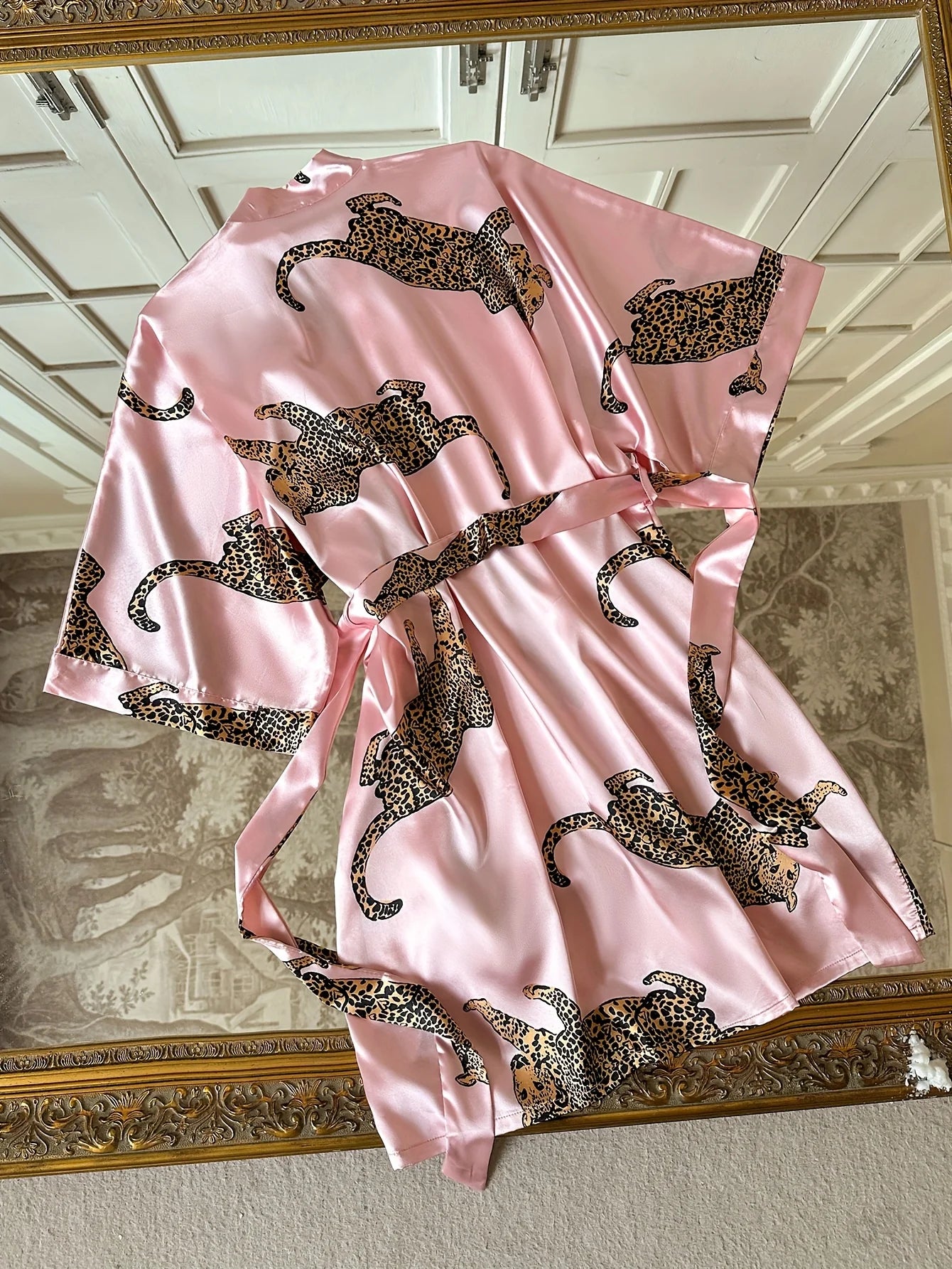 Floral Satin Kimono Robe