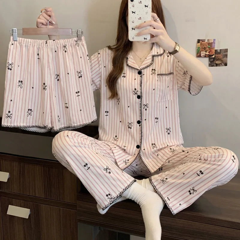 Lace Trim Pajama Set