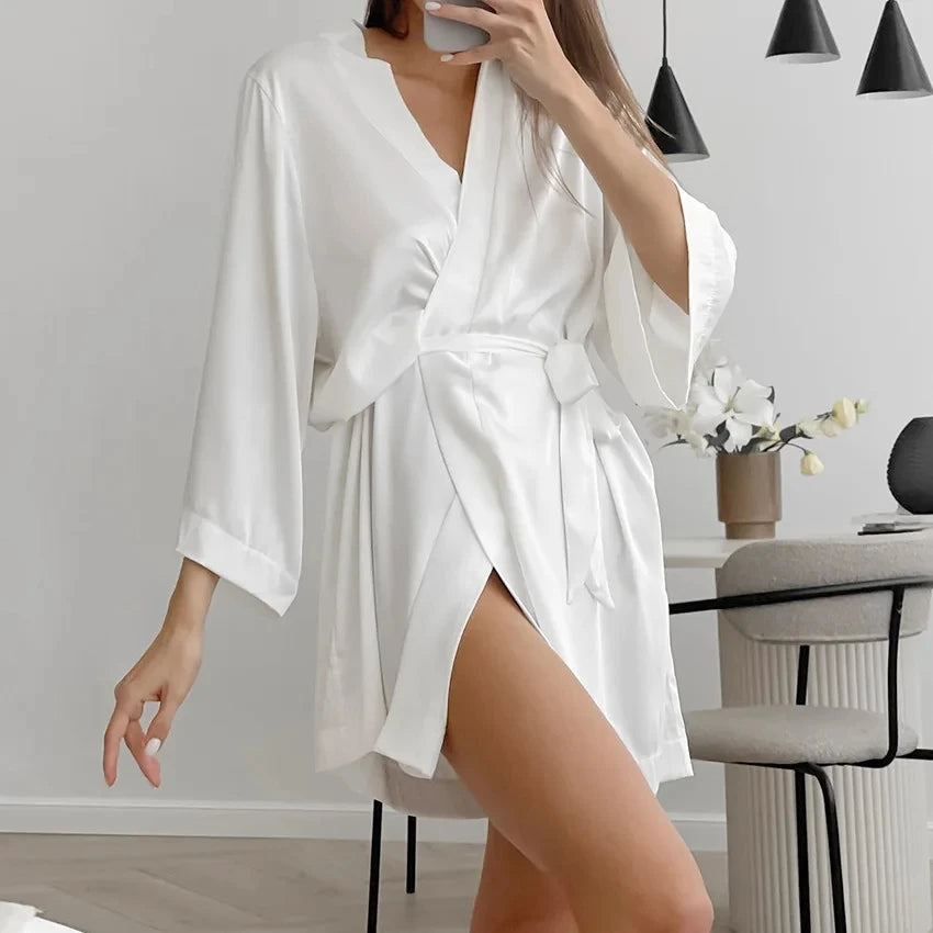 Rose Stripe Morning Robe