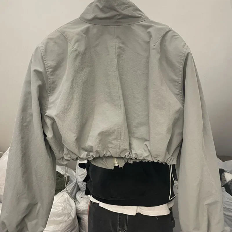 Vintage Cropped Windbreaker Jacket