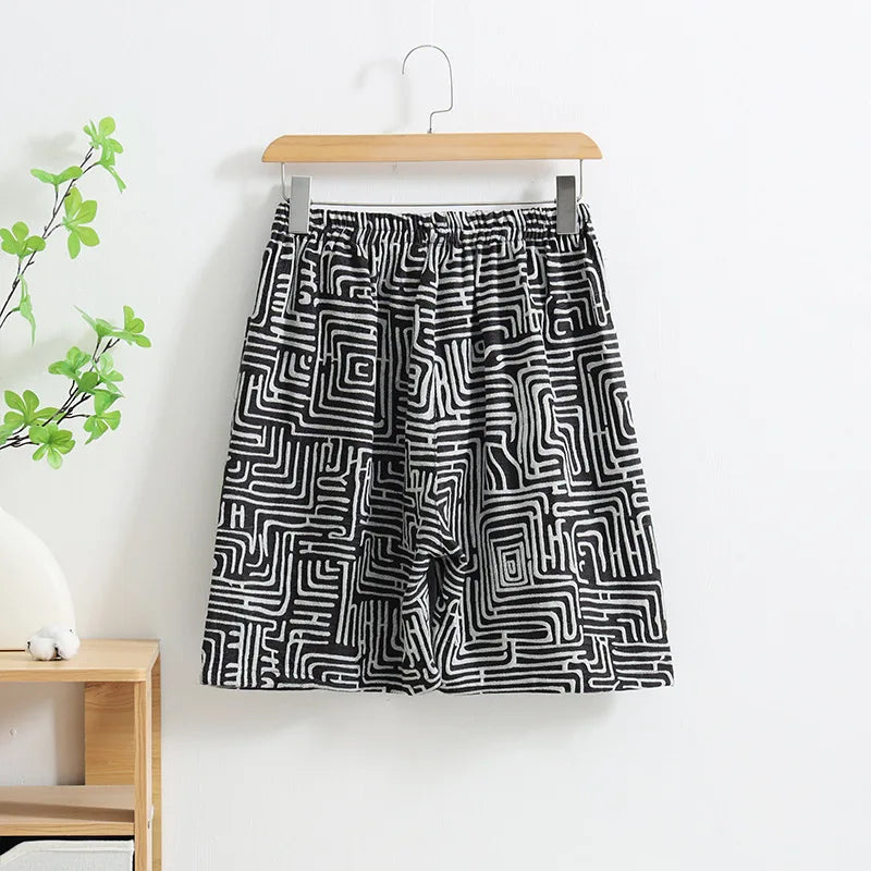 Retro Jacquard Pajama Shorts
