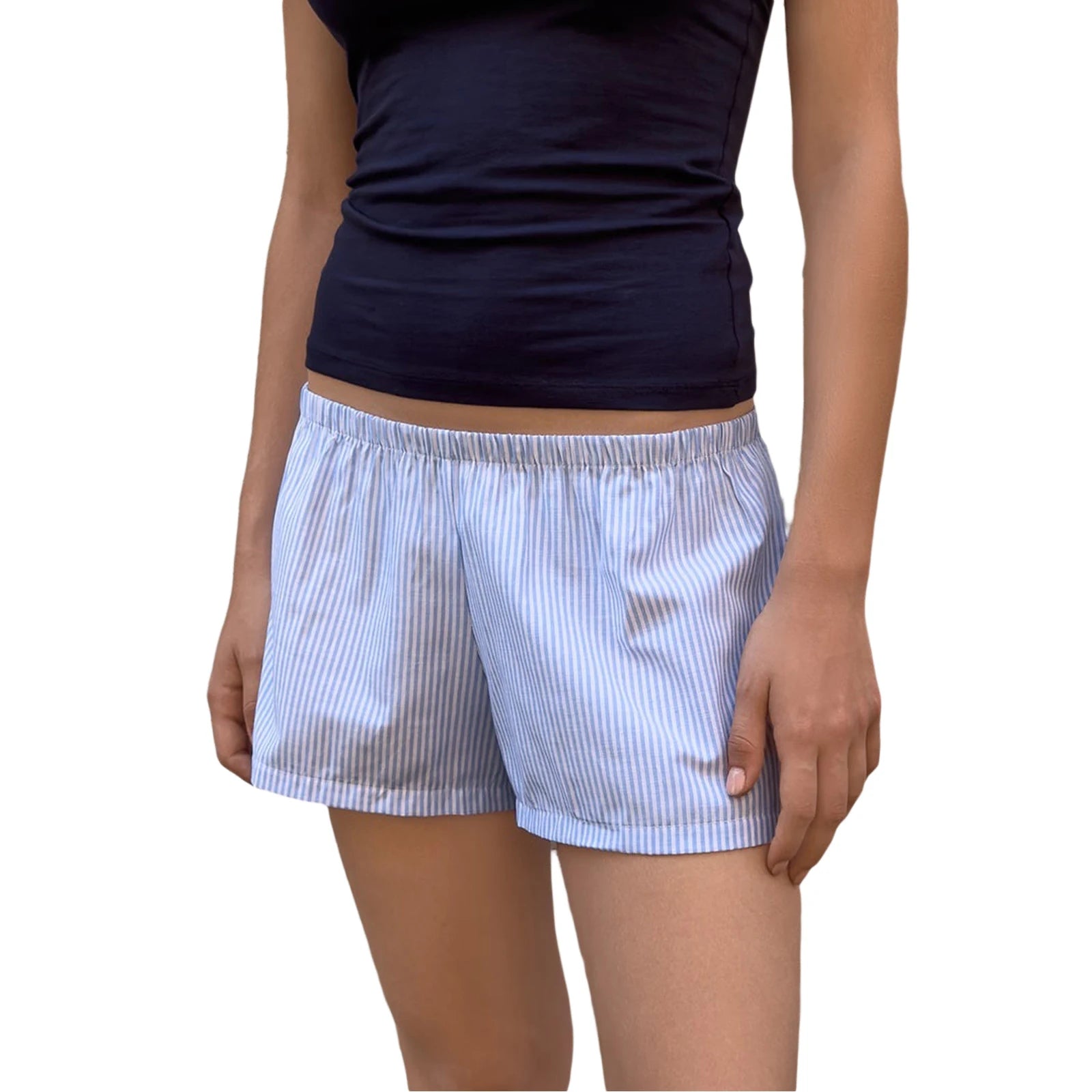 Striped Elastic Lounge Shorts