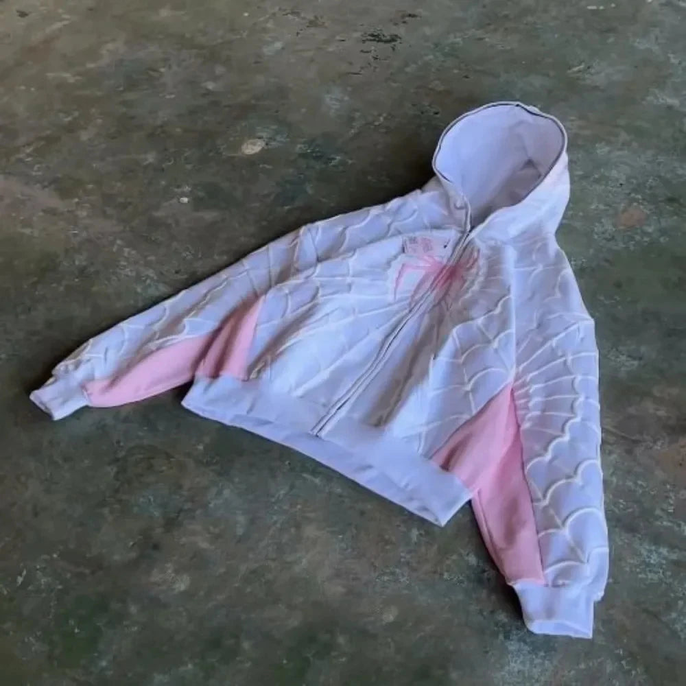 Y2K Spider 3D Zip Hoodie