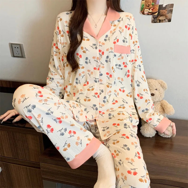 Butterfly Print Pajama Set